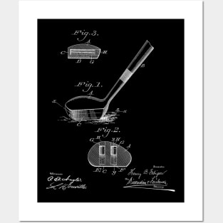 Golf Club Vintage Patent Hand Drawing Posters and Art